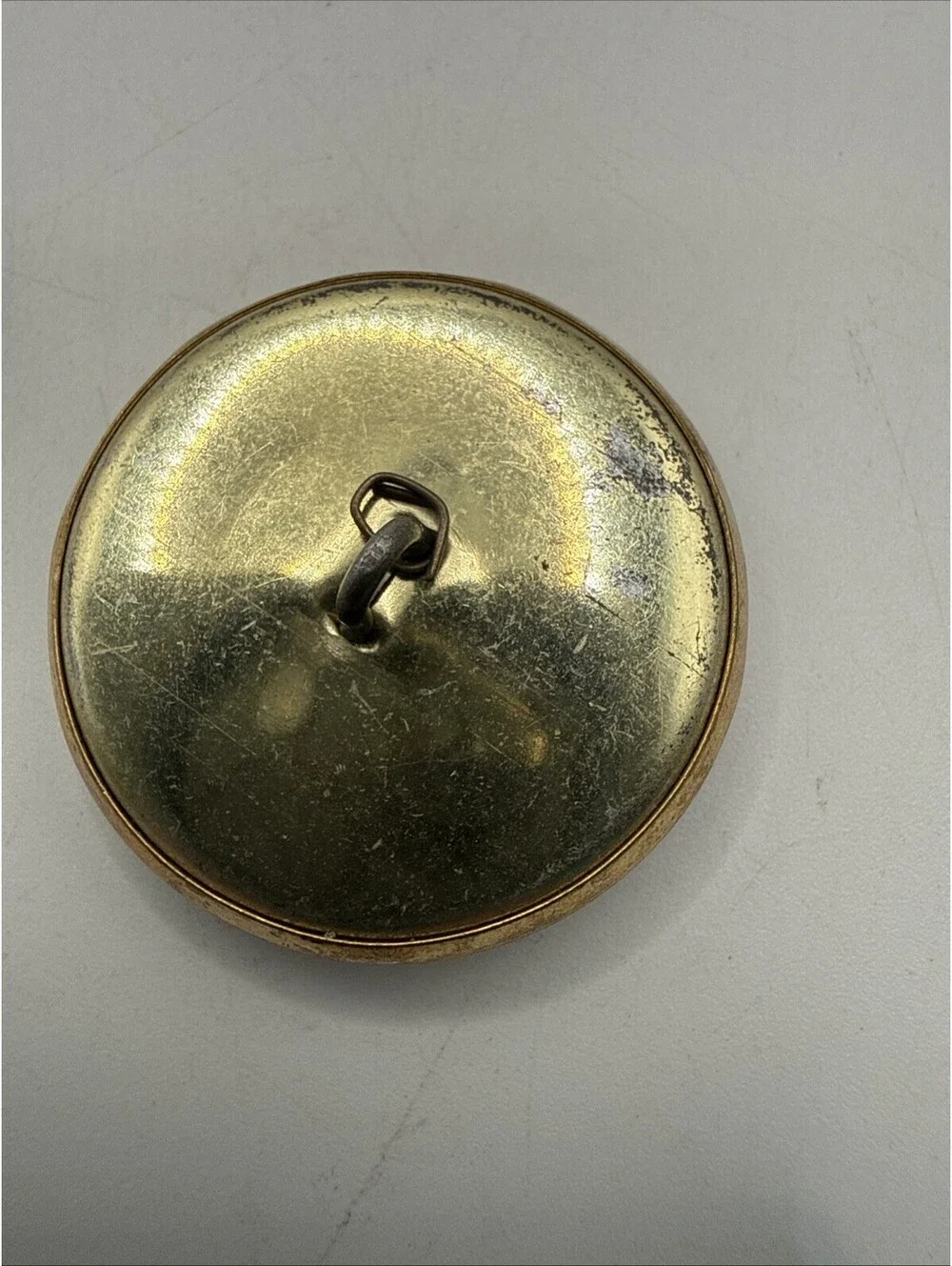 Vintage Brassl Crest Type Sewing Blazer Button, Domed Top